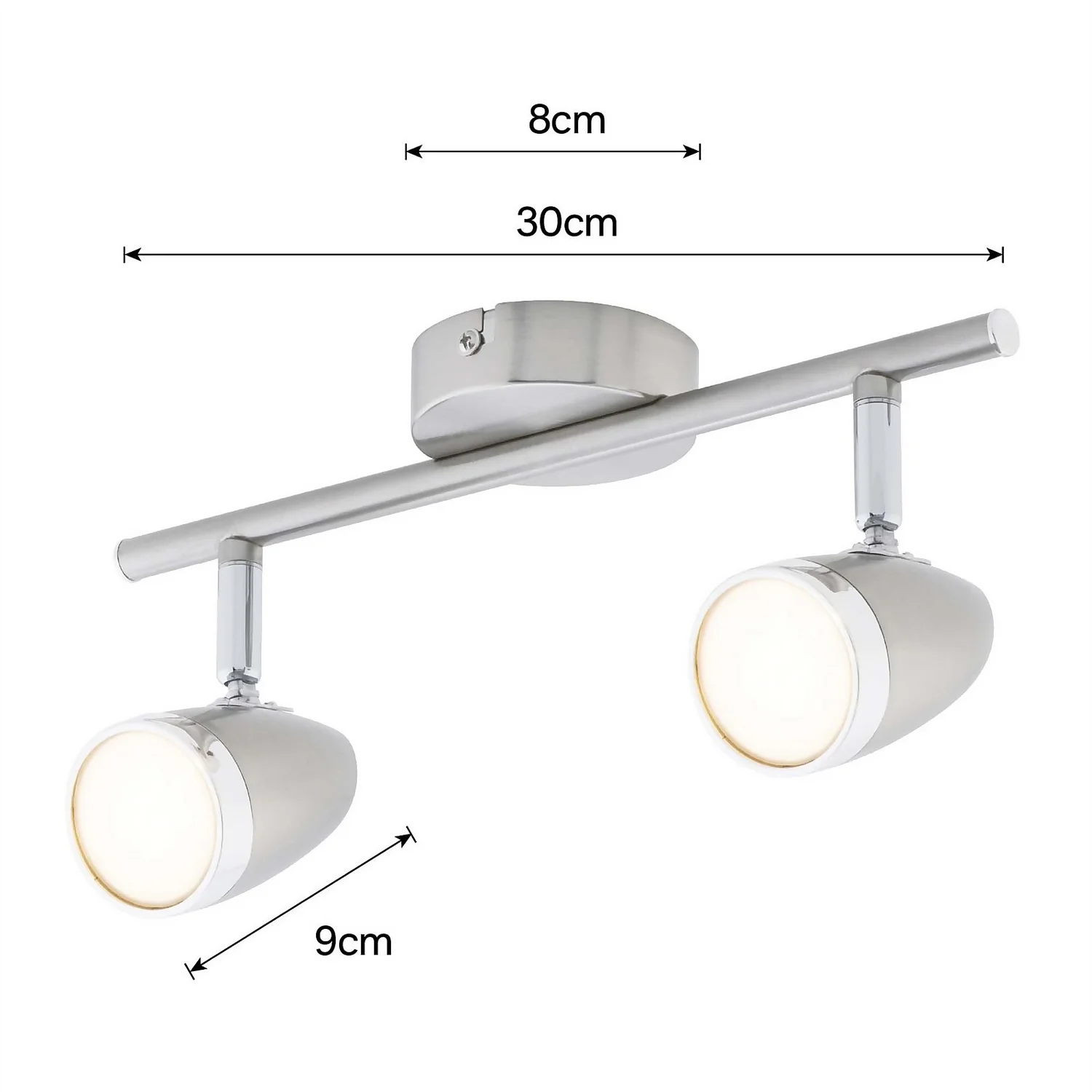 Vector 2 Bar LED Spotlight - Satin Nickel 6 Vector 2 Bar LED Spotlight - Satin Nickel - Image 4