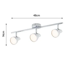 Apollo 3 Lamp LED Spotlight Bar - Chrome -Chic Lighting Store 12810237 1254843073892768