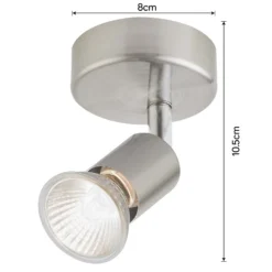 Rochdale 1x 35W Spotlight - Brushed Stainless Steel -Chic Lighting Store 12813666 8924843086003885