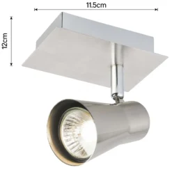 Swansea 1x 35W Spotlight - Brushed Stainless Steel -Chic Lighting Store 12813668 1984843086320901