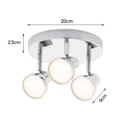 Apollo 3x 5W Round Plate LED Spotlight - Chrome -Chic Lighting Store 12813810 1244843087160541