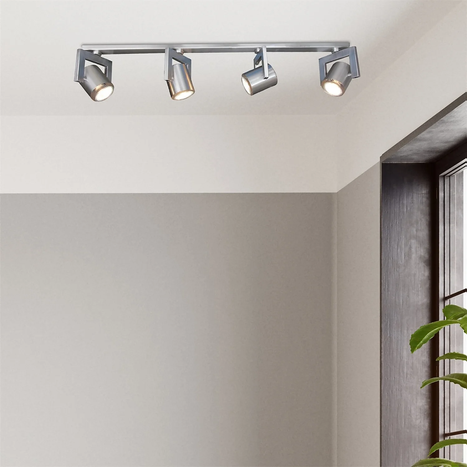 Yorkie 4 Lamp Spotlight Bar - Satin Nickel 5 Yorkie 4 Lamp Spotlight Bar - Satin Nickel - Image 3