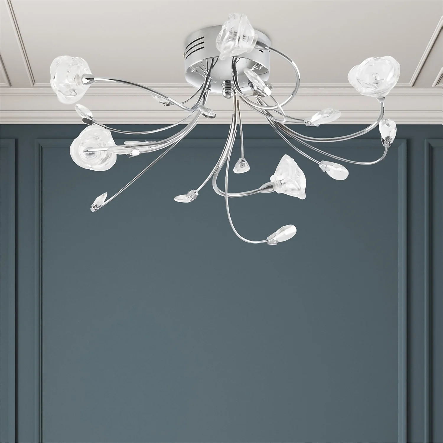 Flora 5 Lamp Semi-Flush Ceiling Light 3 Flora 5 Lamp Semi-Flush Ceiling Light