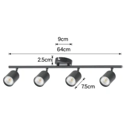 Travis 4 Light Spotlight Bar - Black -Chic Lighting Store 12817922 1014843359507162