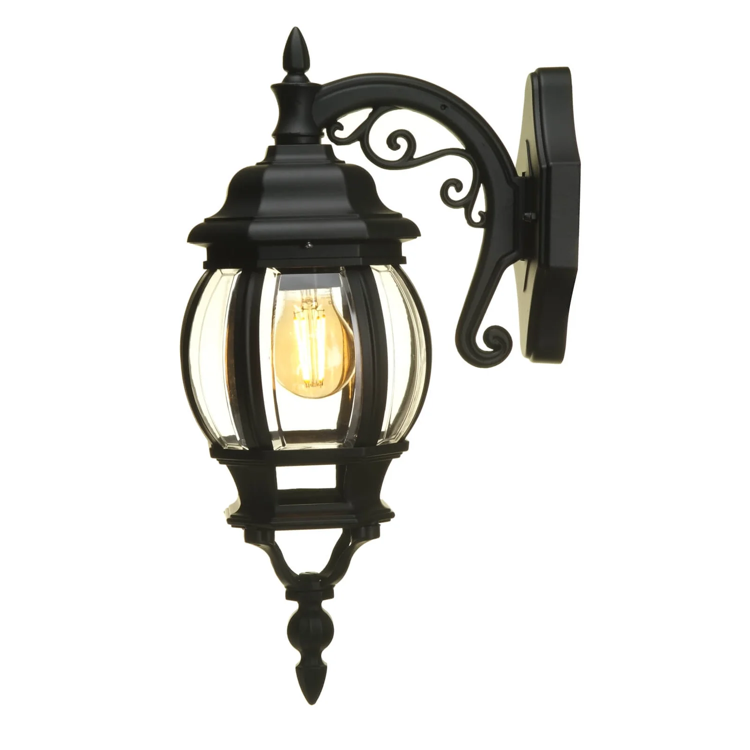 Lutec Canterbury E27 Outdoor Wall Lantern - Black 5 Lutec Canterbury E27 Outdoor Wall Lantern - Black - Image 3