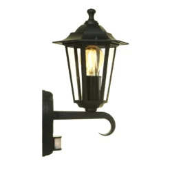 Lutec Corniche PIR Outdoor Wall Lantern - Black -Chic Lighting Store 12819204 7284832981468412