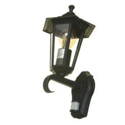 Lutec Corniche PIR Outdoor Wall Lantern - Black -Chic Lighting Store 12819204 8204832981700393