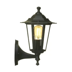 Lutec Corniche E27 Outdoor Wall Lantern - Black -Chic Lighting Store 12819209 3434832981832225