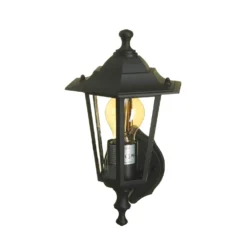 Lutec Corniche E27 Outdoor Wall Lantern - Black -Chic Lighting Store 12819209 8594832981749311