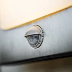 Lutec Face 13W LED PIR Outdoor Wall Light - Stainless Steel -Chic Lighting Store 12819285 8224952877315036