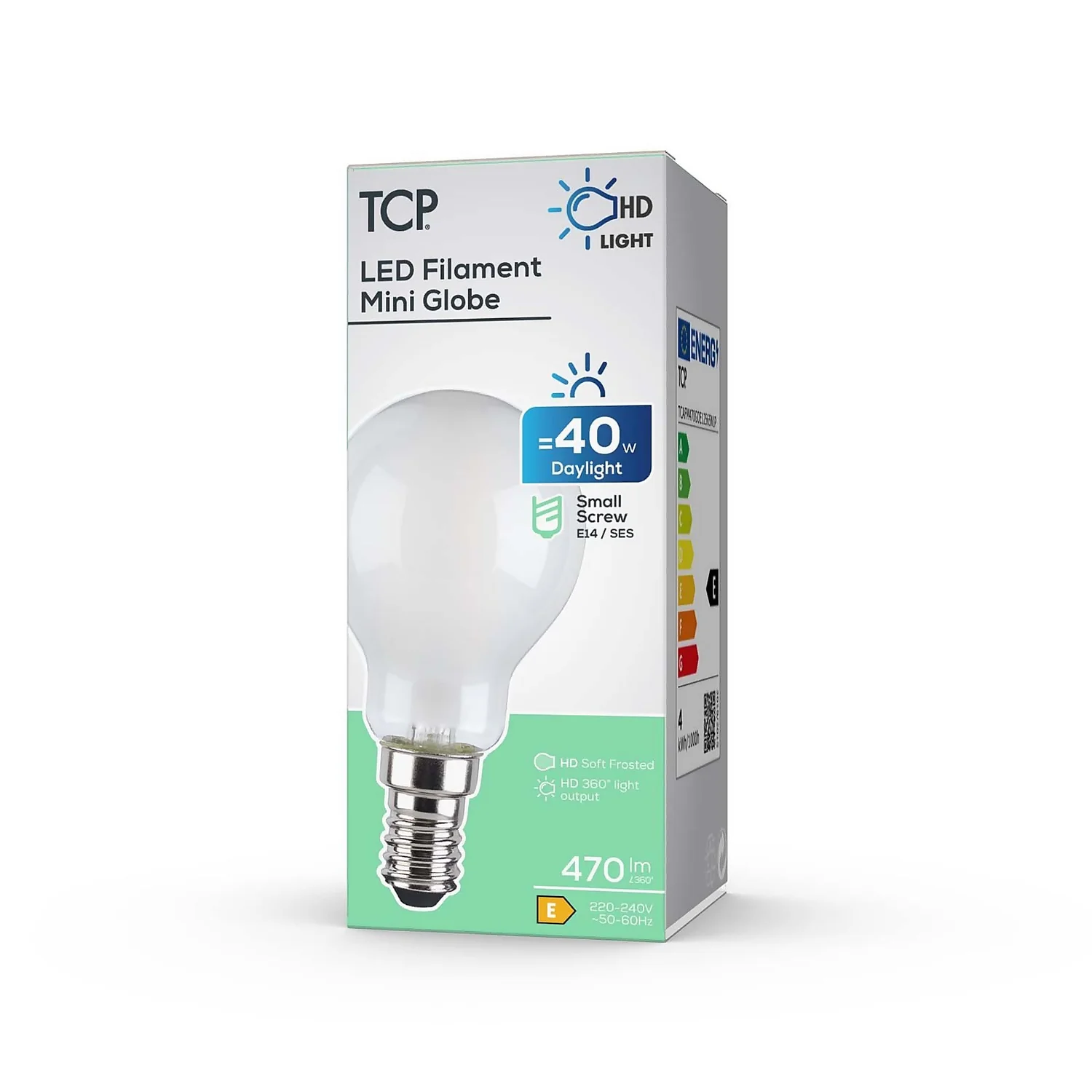 TCP LED Filament Mini Globe 4W E14 Light Bulb 4 TCP LED Filament Mini Globe 4W E14 Light Bulb - Image 2