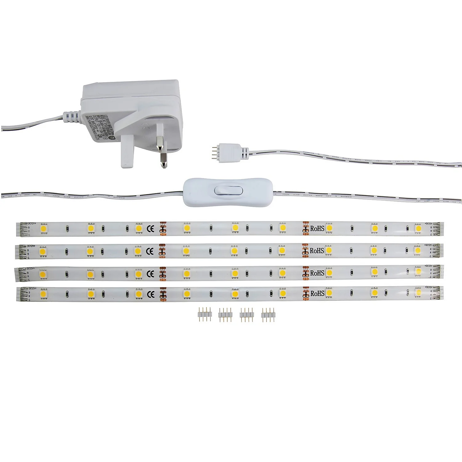 Arlec 4 Cool White Strip Light Pack 4 Arlec 4 Cool White Strip Light Pack - Image 2