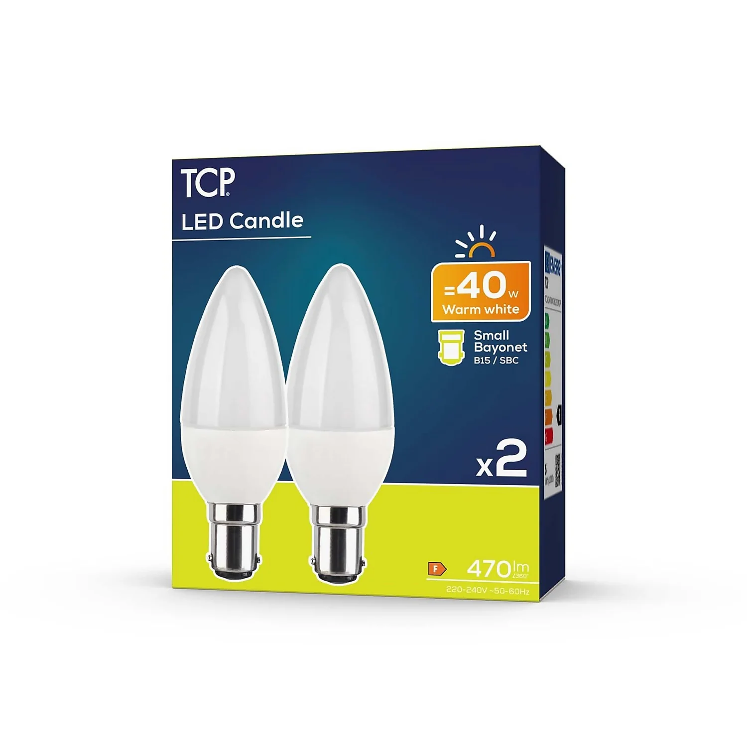 TCP LED Candle 40W SBC Warm Light Bulb - 2 Pack 4 TCP LED Candle 40W SBC Warm Light Bulb - 2 Pack - Image 2