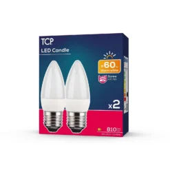 TCP LED Candle 60W E27 Coat Warm Light Bulb - 2 Pack 8 TCP LED Candle 60W E27 Coat Warm Light Bulb - 2 Pack -Chic Lighting Store 12824438 7644963829819289