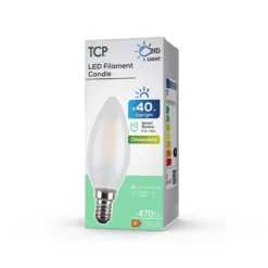 TCP Filament Candle Coat 40W SES Cool Dimmable Light Bulb 8 TCP Filament Candle Coat 40W SES Cool Dimmable Light Bulb -Chic Lighting Store 12824445 1364963829969133
