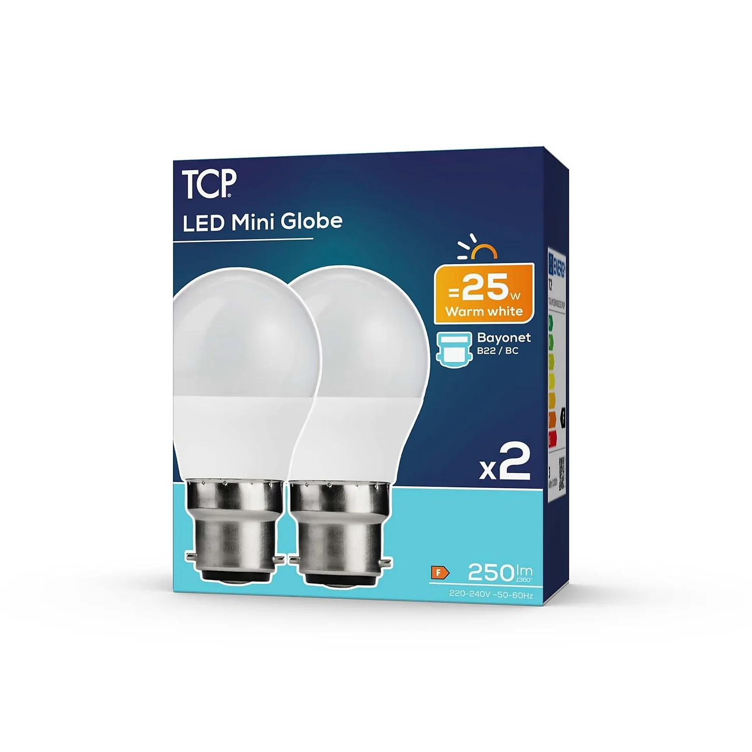TCP LED Globe 25W BC Warm Light Bulb - 2 Pack 4 TCP LED Globe 25W BC Warm Light Bulb - 2 Pack - Image 2