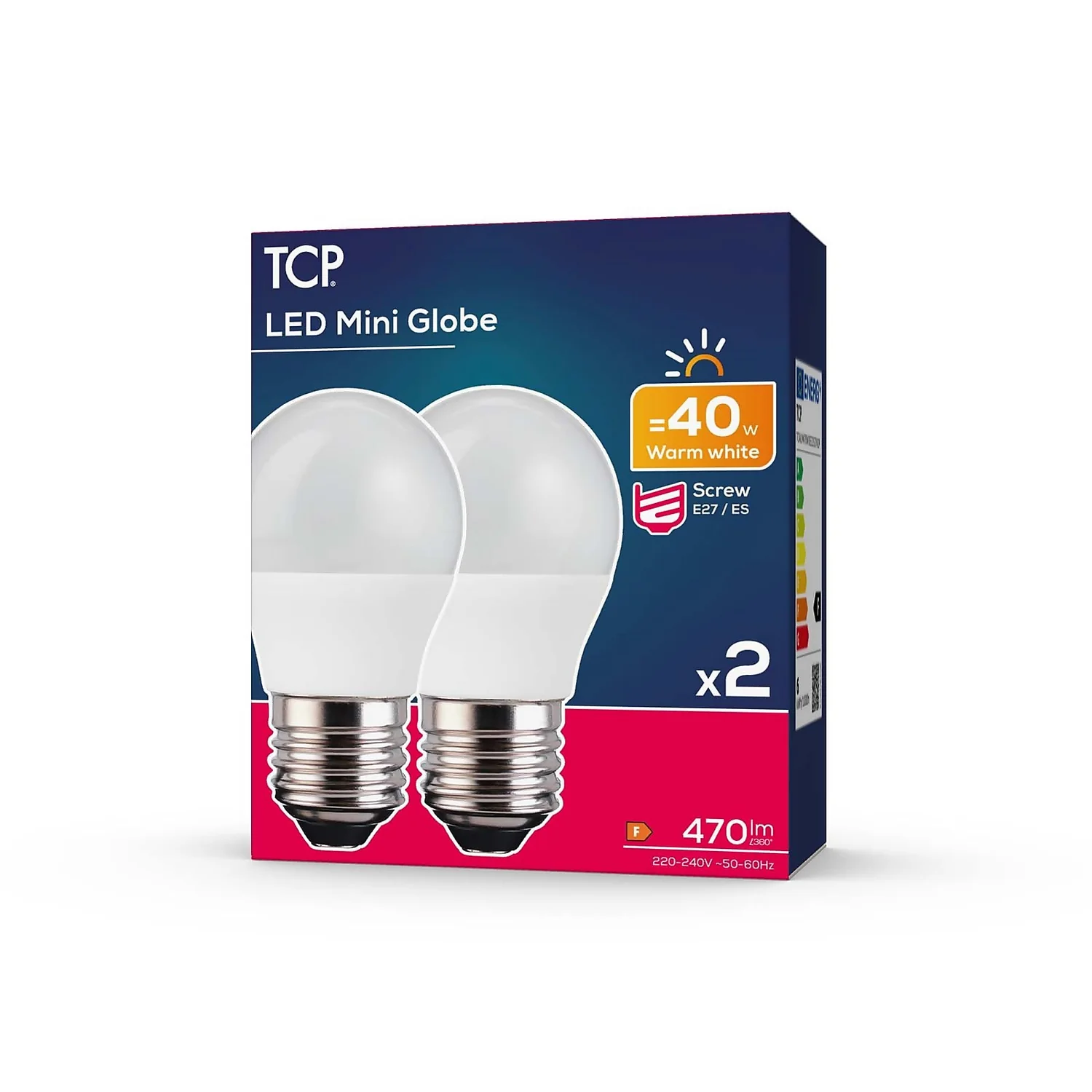 TCP LED Globe 40W ES Warm Non Dimmable Light Bulb - 2 Pack 4 TCP LED Globe 40W ES Warm Non Dimmable Light Bulb - 2 Pack - Image 2