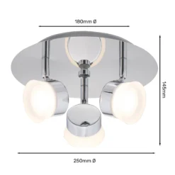 Paisley LED Bathroom Round Plate Spotlight - 3 X 4.5W -Chic Lighting Store 12826177 5284958071805718