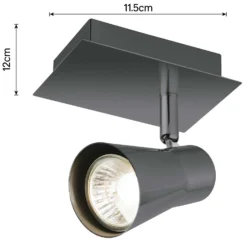 Swansea Single Spotlight - Black -Chic Lighting Store 12828395 1314843436435325