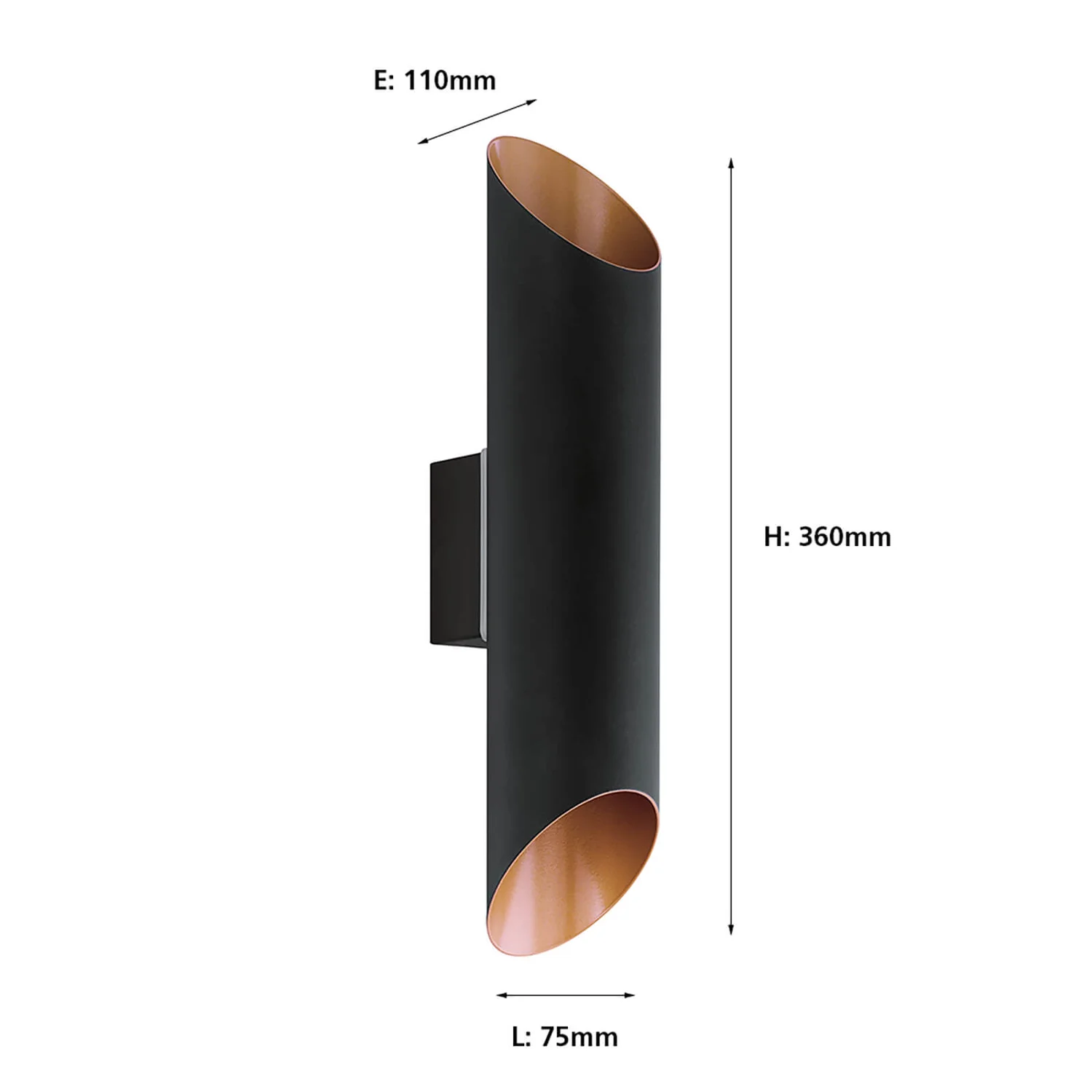 Eglo Agolada Outdoor LED Wall Light - Black & Copper 5 Eglo Agolada Outdoor LED Wall Light - Black & Copper - Image 3