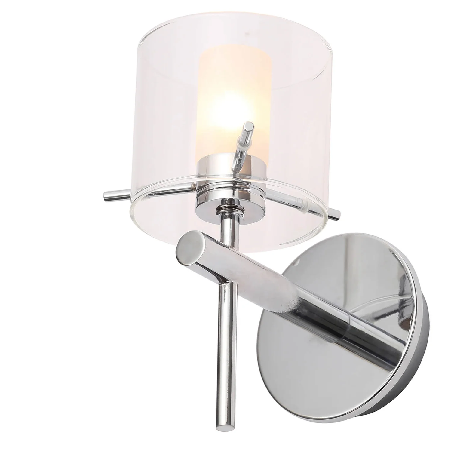 Gene Clear Cylinder Wall Light - Chrome 3 Gene Clear Cylinder Wall Light - Chrome