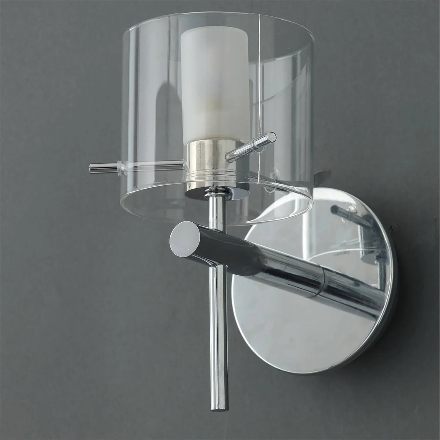 Gene Clear Cylinder Wall Light - Chrome 4 Gene Clear Cylinder Wall Light - Chrome - Image 2