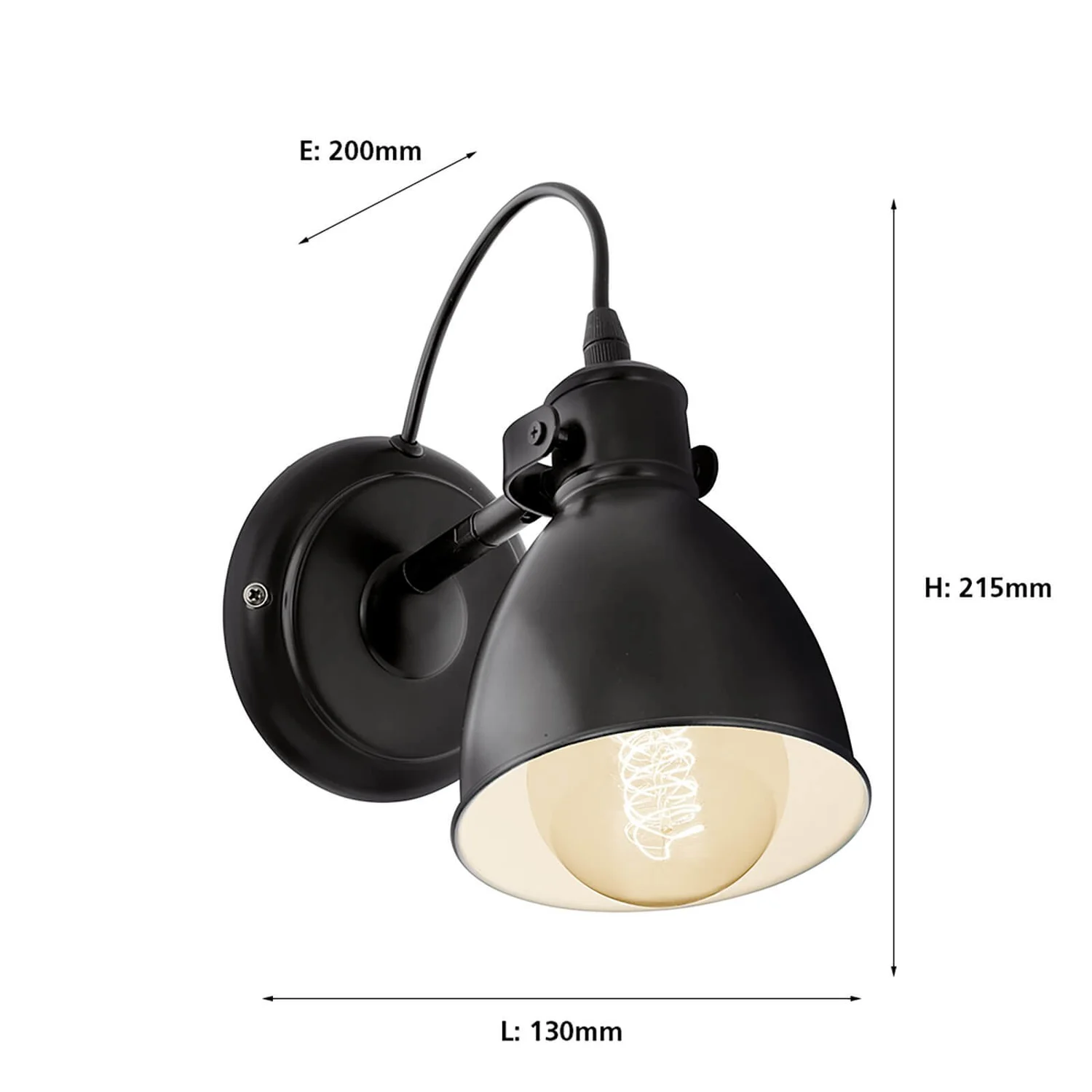 Eglo Priddy Wall Light - Black 6 Eglo Priddy Wall Light - Black - Image 4