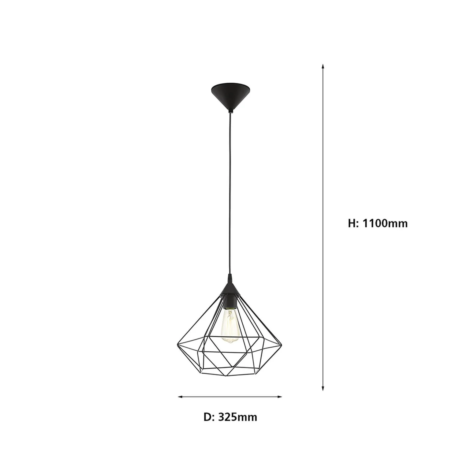 Eglo Tarbes Large Pendant Light - Black 5 Eglo Tarbes Large Pendant Light - Black - Image 3