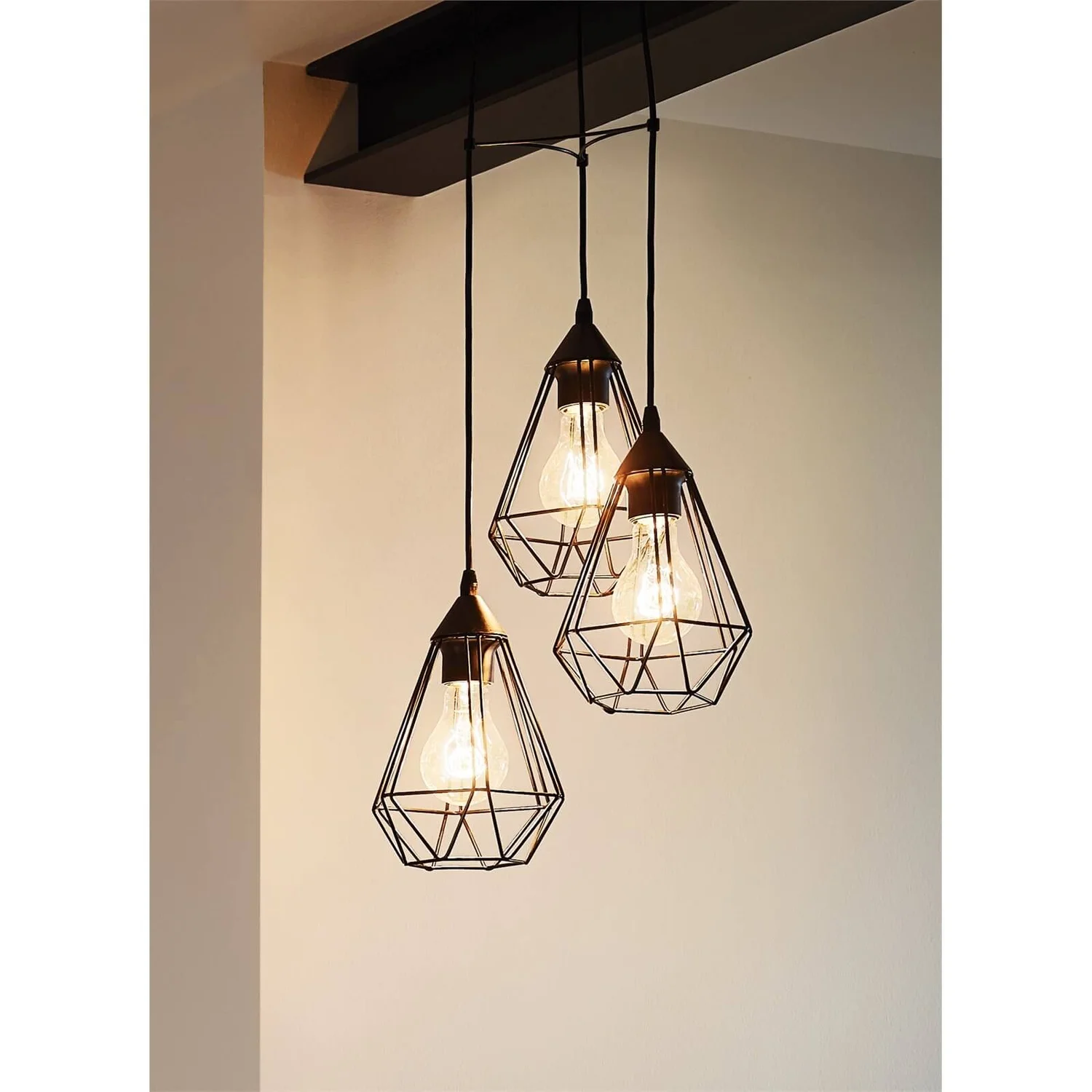 Eglo Tarbes 3 Light Cluster Pendant Light - Black 5 Eglo Tarbes 3 Light Cluster Pendant Light - Black - Image 3