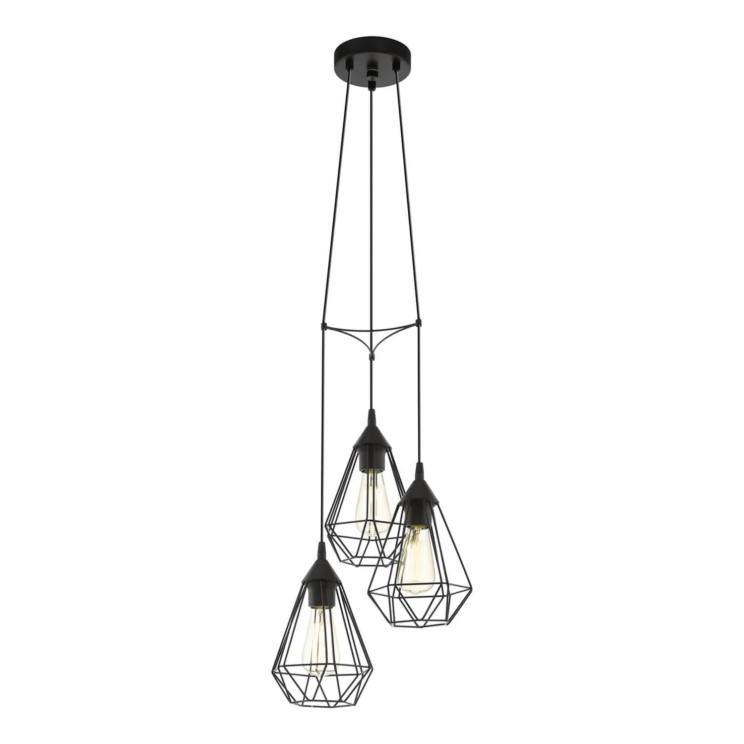 Eglo Tarbes 3 Light Cluster Pendant Light - Black 3 Eglo Tarbes 3 Light Cluster Pendant Light - Black