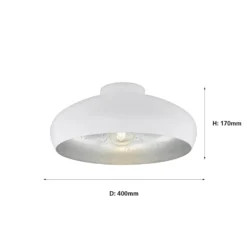 Eglo Mogano Flush Light - White & Silver 8 Eglo Mogano Flush Light - White & Silver -Chic Lighting Store 12836720 1464833236022660