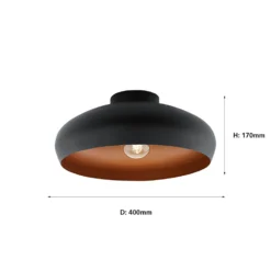 Eglo Mogano Flush Light - Black & Copper 8 Eglo Mogano Flush Light - Black & Copper -Chic Lighting Store 12836723 1314833235997127