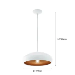 Eglo Mogano 1 Pendant Light - White & Copper 8 Eglo Mogano 1 Pendant Light - White & Copper -Chic Lighting Store 12836801 1934833170412924