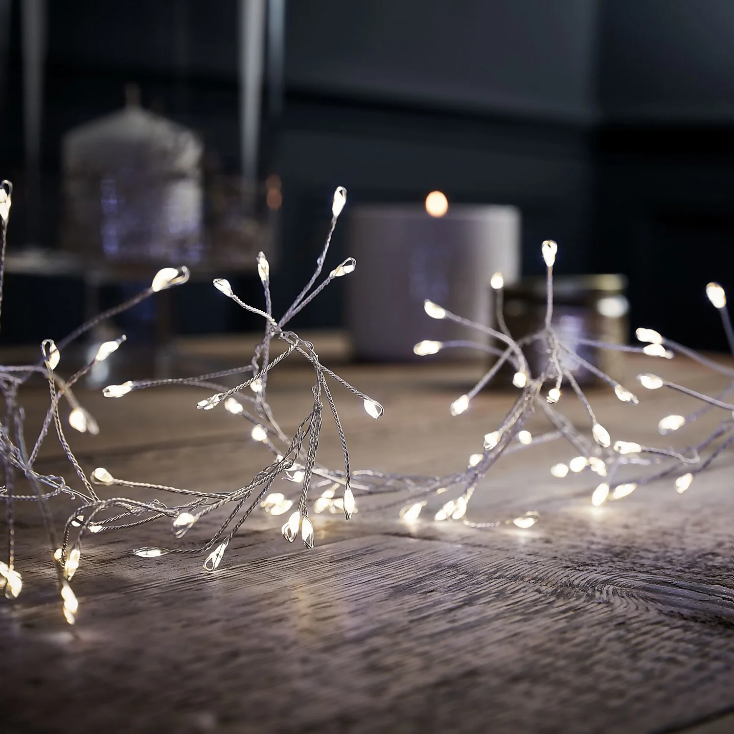 480 LED Silver Copper Wire Cluster Christmas Lights - Warm White 3 480 LED Silver Copper Wire Cluster Christmas Lights - Warm White