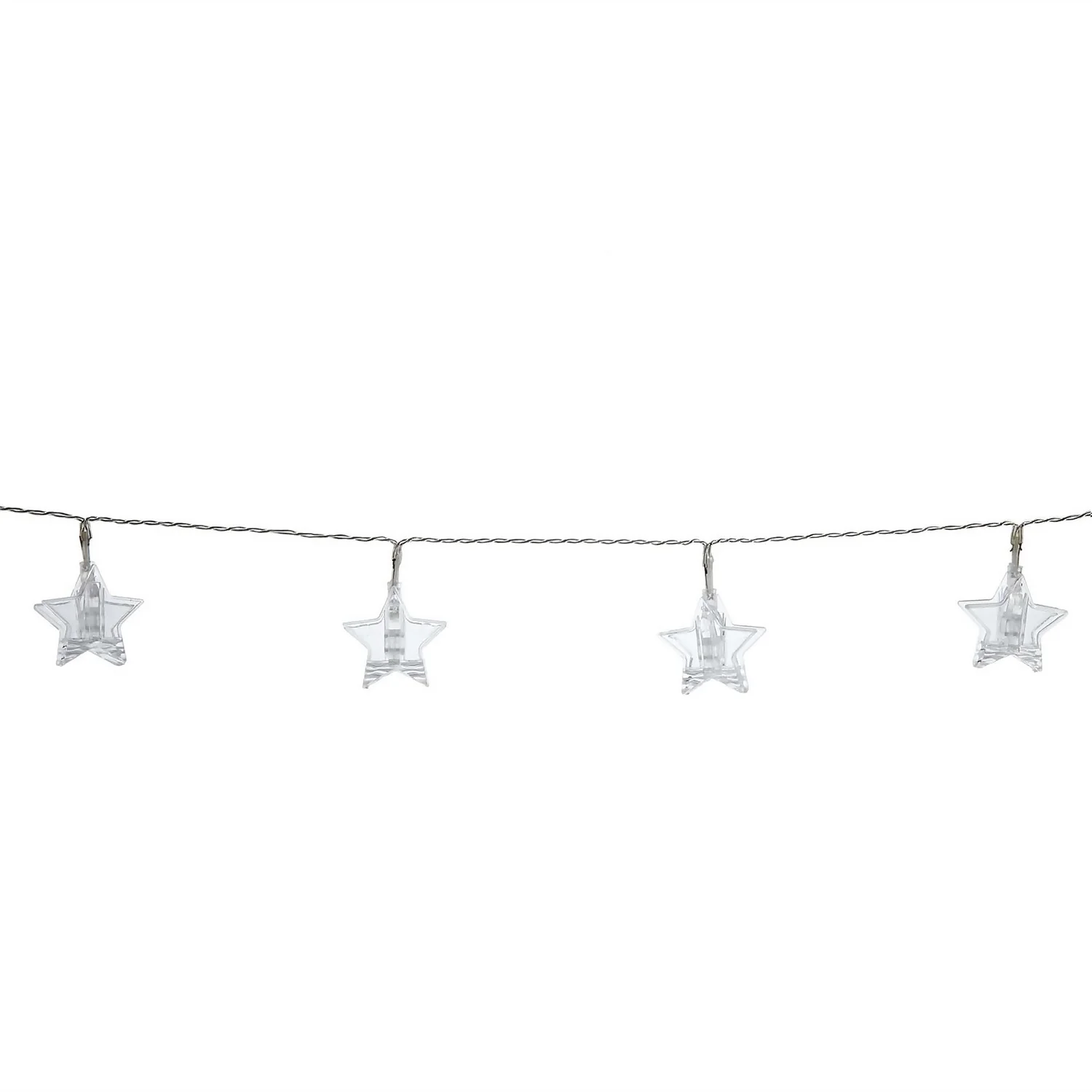 10 LED Star Clip Christmas String Lights (Battery Operated) 3 10 LED Star Clip Christmas String Lights (Battery Operated)