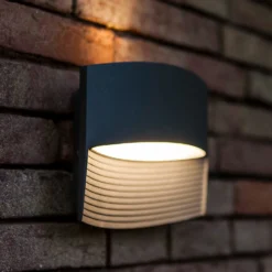 Lutec Lotus LED Up & Down Outdoor Wall Light - Anthracite -Chic Lighting Store 12840633 2434952657077815