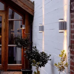 Lutec Focus 2x GU10 Outdoor Wall Light - Anthracite -Chic Lighting Store 12840637 1934952643245541