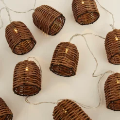 None Rattan Bell Battery String Lights -Chic Lighting Store 12845159 1374867915174605