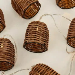 None Rattan Bell Battery String Lights -Chic Lighting Store 12845159 9264867915217124