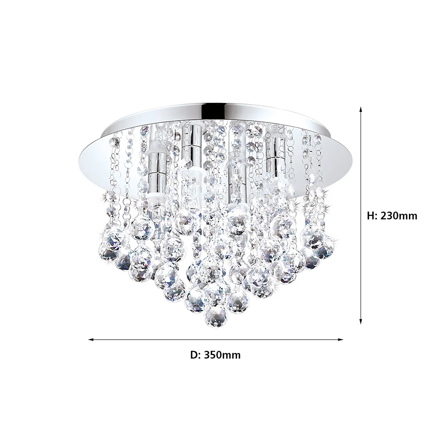 EGLO Olmonte Crystal And Chrome Bathroom Ceiling Light 5 EGLO Olmonte Crystal And Chrome Bathroom Ceiling Light - Image 3