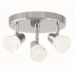 Rhea 3 Lamp Spotlight Plate - Polished Chrome