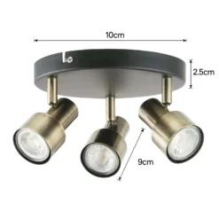 Noah 3 Lamp Spotlight Plate - Black & Antique Brass 12 Noah 3 Lamp Spotlight Plate - Black & Antique Brass -Chic Lighting Store 12882222 5454843519127148