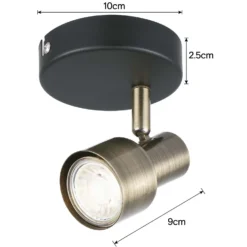 Noah Single Lamp Spotlight - Black & Antique Brass -Chic Lighting Store 12882223 1074843519046109