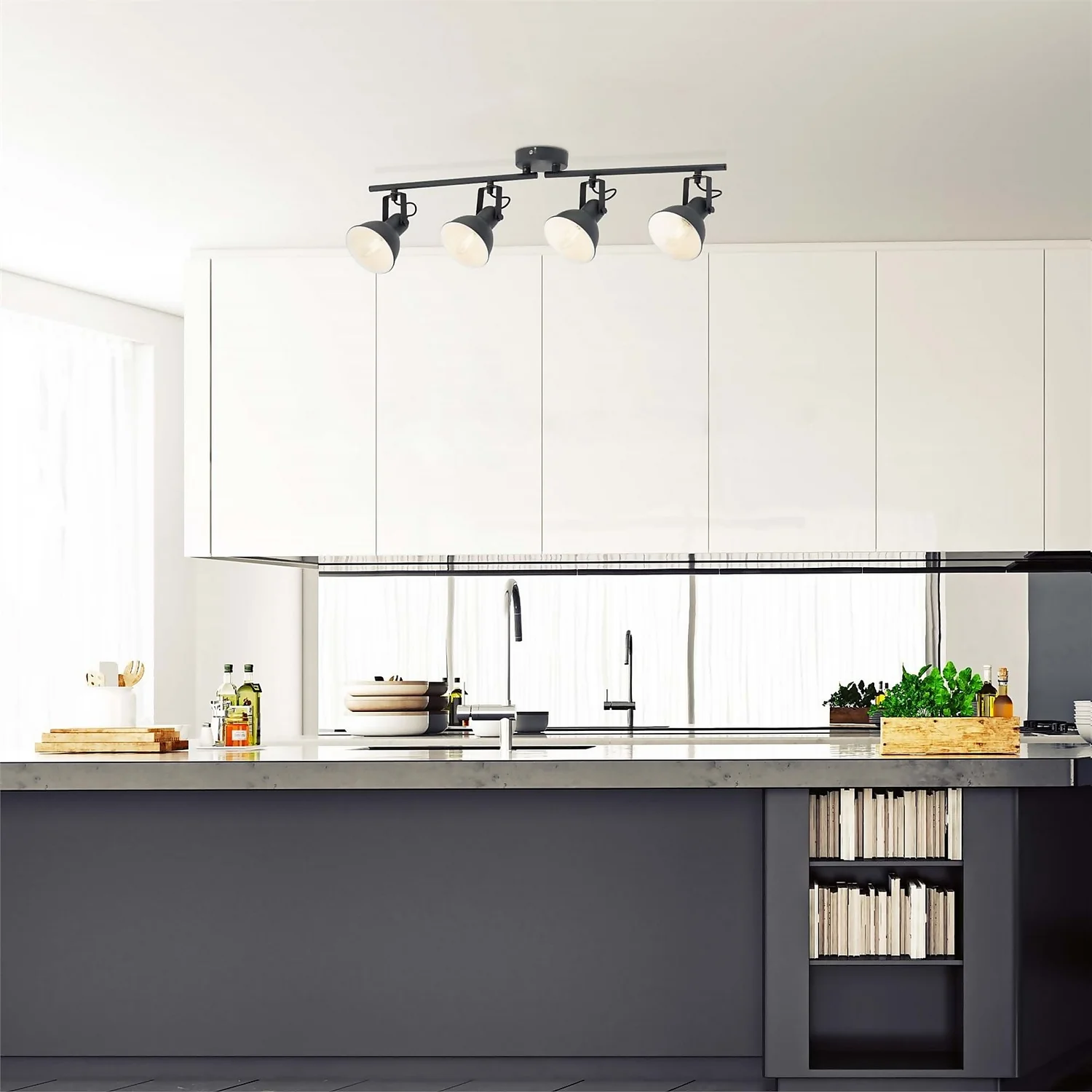 Alfie 4 Lamp Spotlight Bar - Grey 4 Alfie 4 Lamp Spotlight Bar - Grey - Image 2