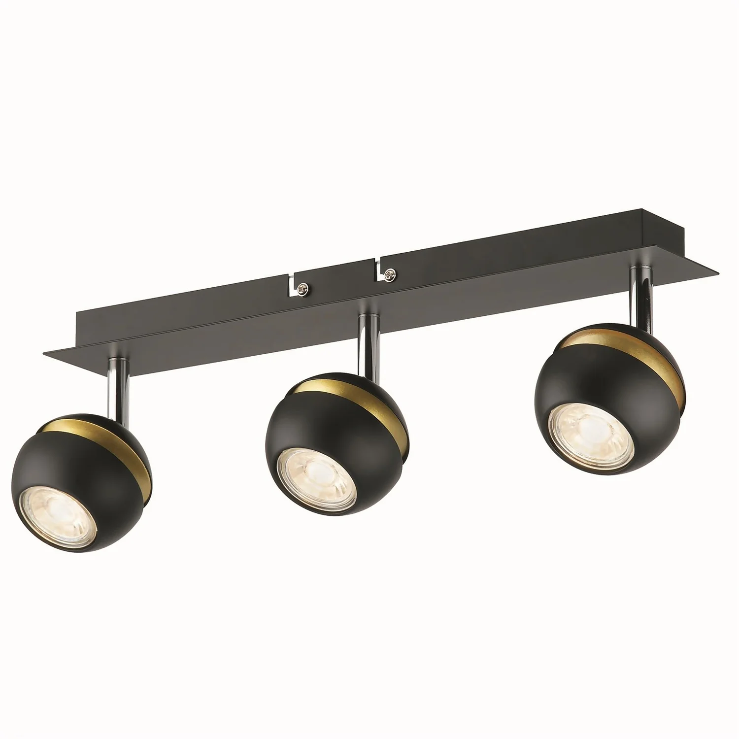 Austin 3 Lamp Spotlight Bar - Black & Gold 3 Austin 3 Lamp Spotlight Bar - Black & Gold