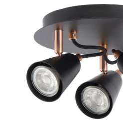 Emma 3 Lamp Spotlight Plate - Black & Copper -Chic Lighting Store 12882237 9534843519392153