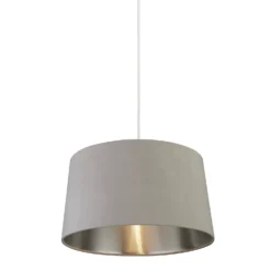House Beautiful Samet Velvet Drum Shade - Grey - 45cm 9 House Beautiful Samet Velvet Drum Shade - Grey - 45cm -Chic Lighting Store 12882892 3514861119839793