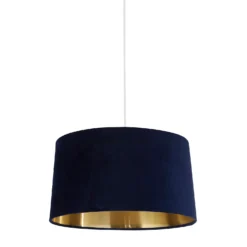 House Beautiful Samet Velvet Drum Shade - Navy - 45cm 6 House Beautiful Samet Velvet Drum Shade - Navy - 45cm -Chic Lighting Store 12882897 1434867934818461