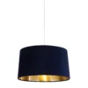 House Beautiful Samet Velvet Drum Shade - Navy - 45cm -Chic Lighting Store 12882897 4444867934787891