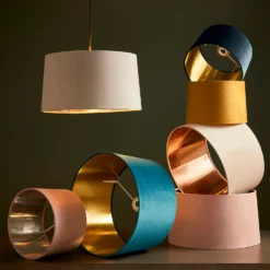 House Beautiful Samet Velvet Drum Shade - Teal - 30cm 8 House Beautiful Samet Velvet Drum Shade - Teal - 30cm -Chic Lighting Store 12882899 1684861162132641